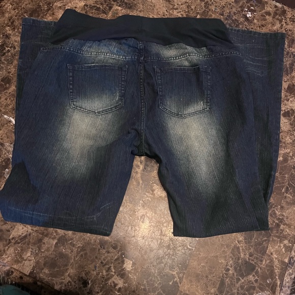 Paris Blues Maternity Flare Jeans Size XL Dark Indigo Wash - Picture 8 of 10